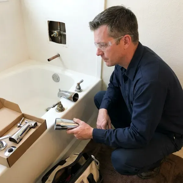 Local bathtub faucet replacement by HWR Plumbing, Mitchell, SD