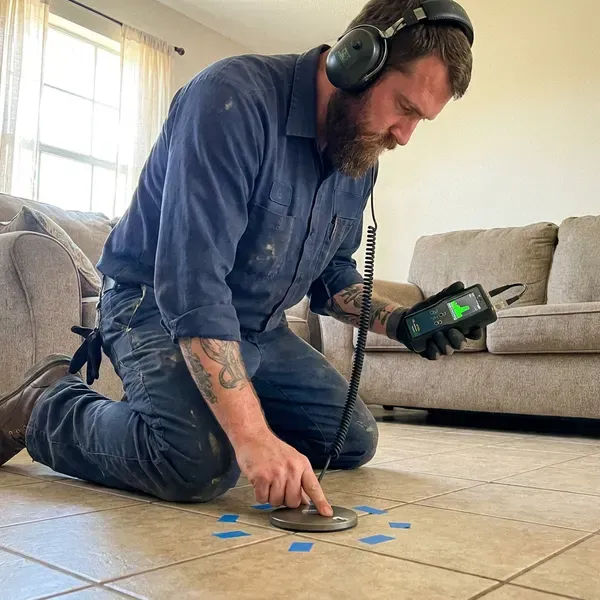Local slab leak detection by HWR Plumbing, Huron, SD